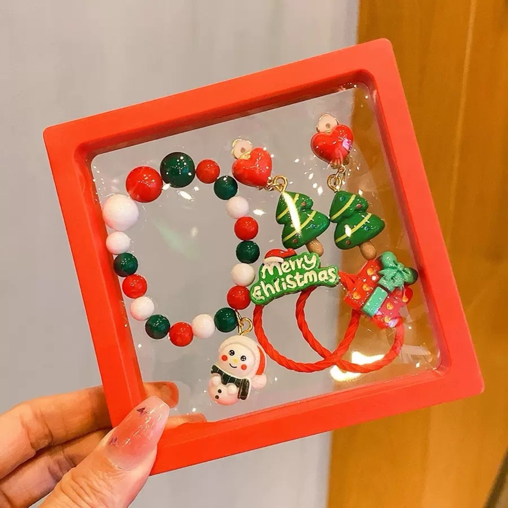 Festive Christmas Jewelry Set (Christmas Tree Snowman Gift Box)